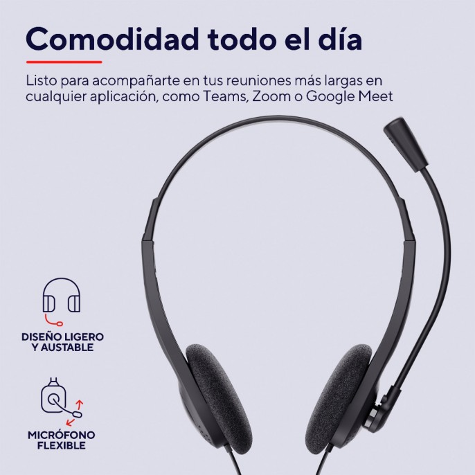 auriculares_trust_primo_ligeros_con_microfono_ajustable_negro - Imagen 3