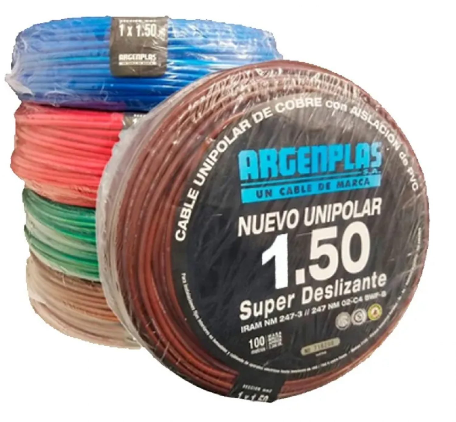 cable_1x1_5_mm_argenplas_x_100mts_marron - Imagen completa 1