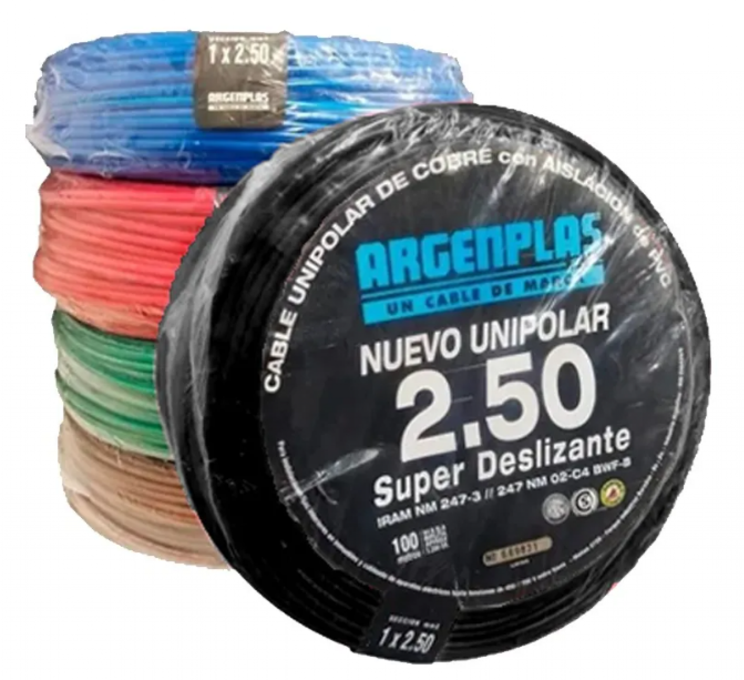 cable_1x2_5_mm_argenplas_x_100mts_negro - Imagen completa 1