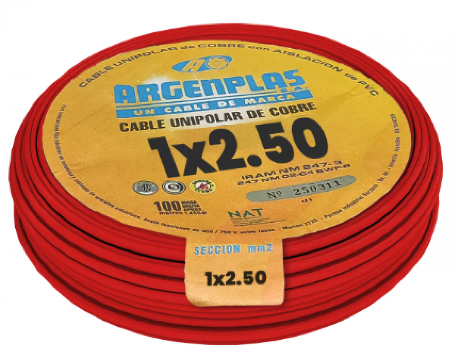 cable_1x2_5_mm_argenplas_x_100mts_rojo - Imagen completa 1
