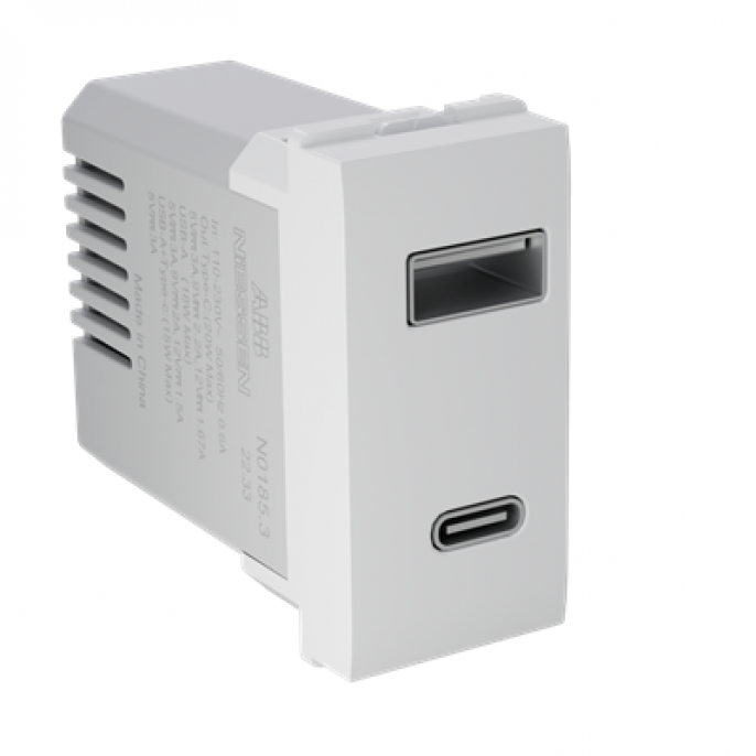 cargador_usb_a_y_usb_c_pd_qc_20_w_2_tomas___1_modulo_blanco_abb - Imagen 2