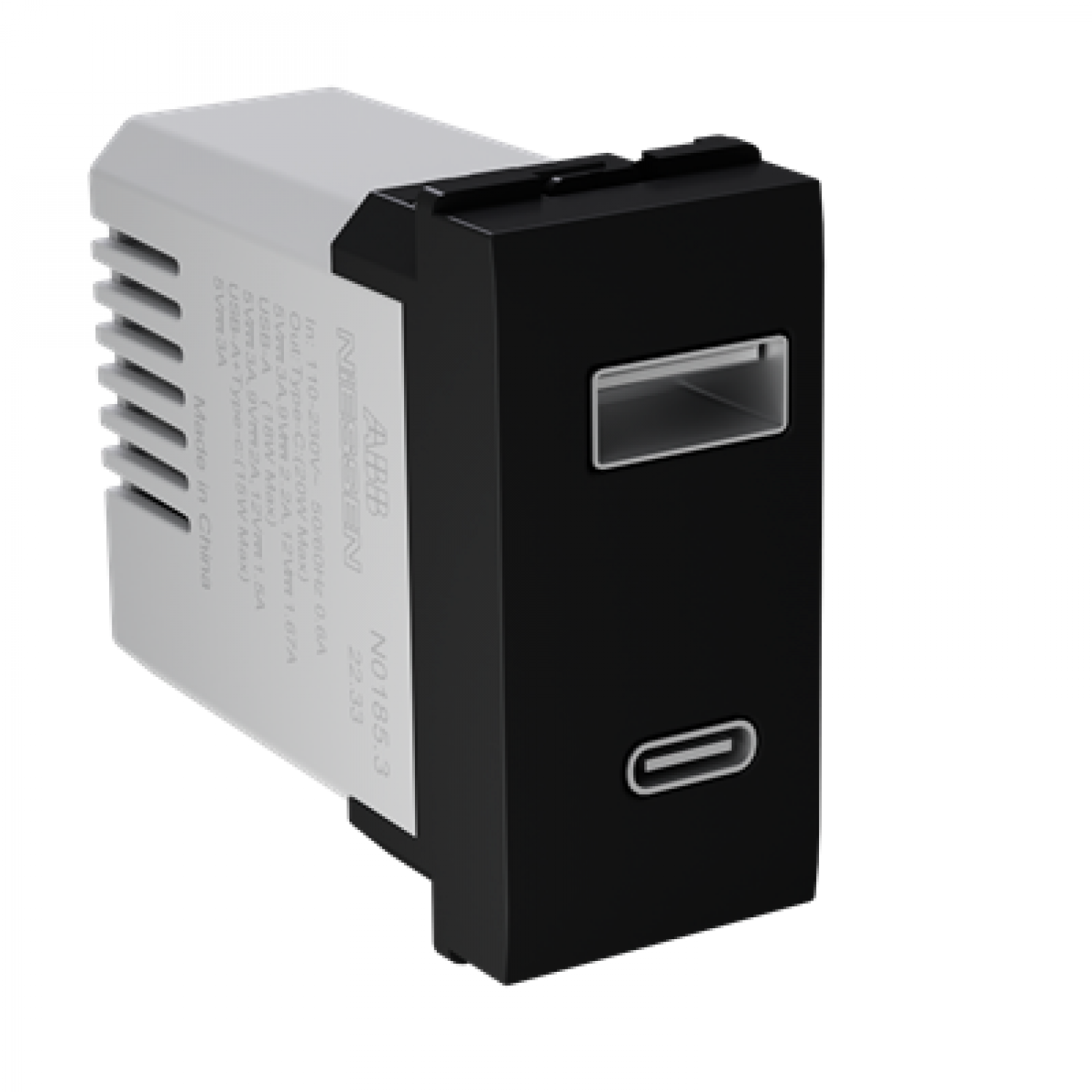 cargador_usb_a_y_usb_c_pd_qc_20_w_2_tomas___1_modulo_negro_abb - Imagen completa 2