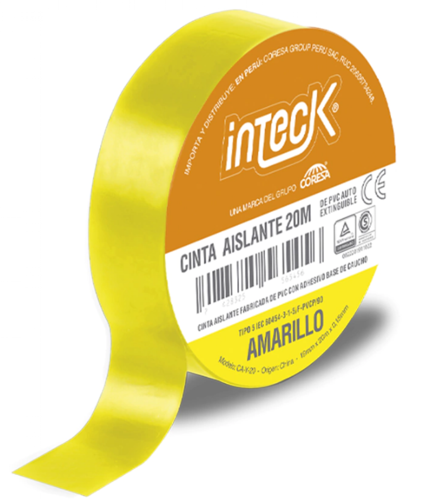 cinta_adhesiva_pvc_inteck___amarilla_20_metros - Imagen completa 1