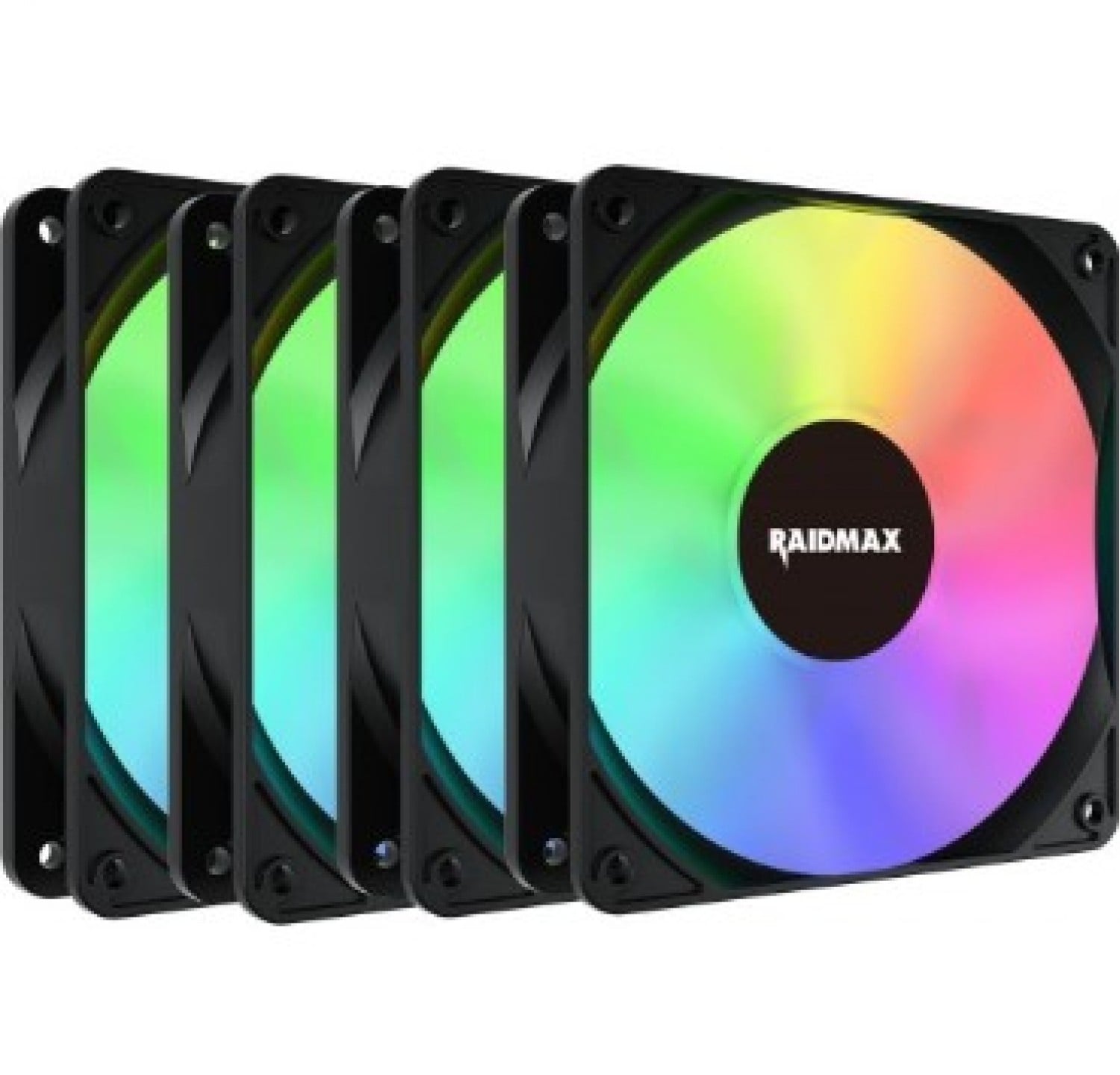 cooler_fan_raidmax_x4_combo_pack_x_air_120mm_argb_black - Imagen completa 1