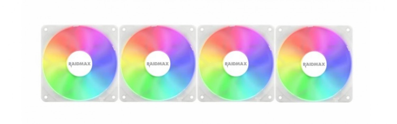 cooler_fan_raidmax_x4_combo_pack_x_air_120mm_argb_white - Imagen completa 2