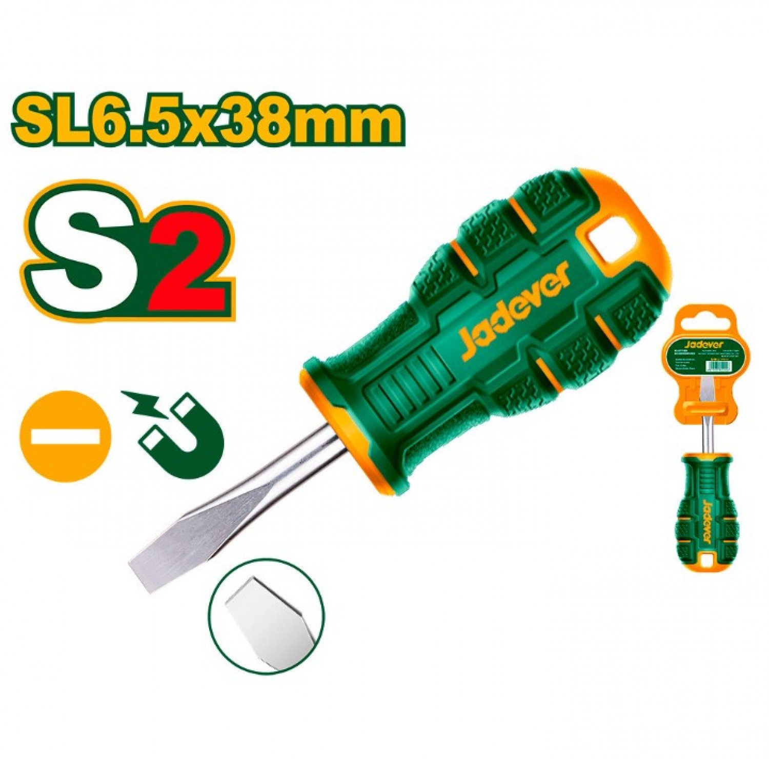 destornillador_plano_conico_sl6_5___punta_magnetica___6_5mm_x_38mm___vastago_redondo__6mm___mango_ergonomico - Imagen completa 2