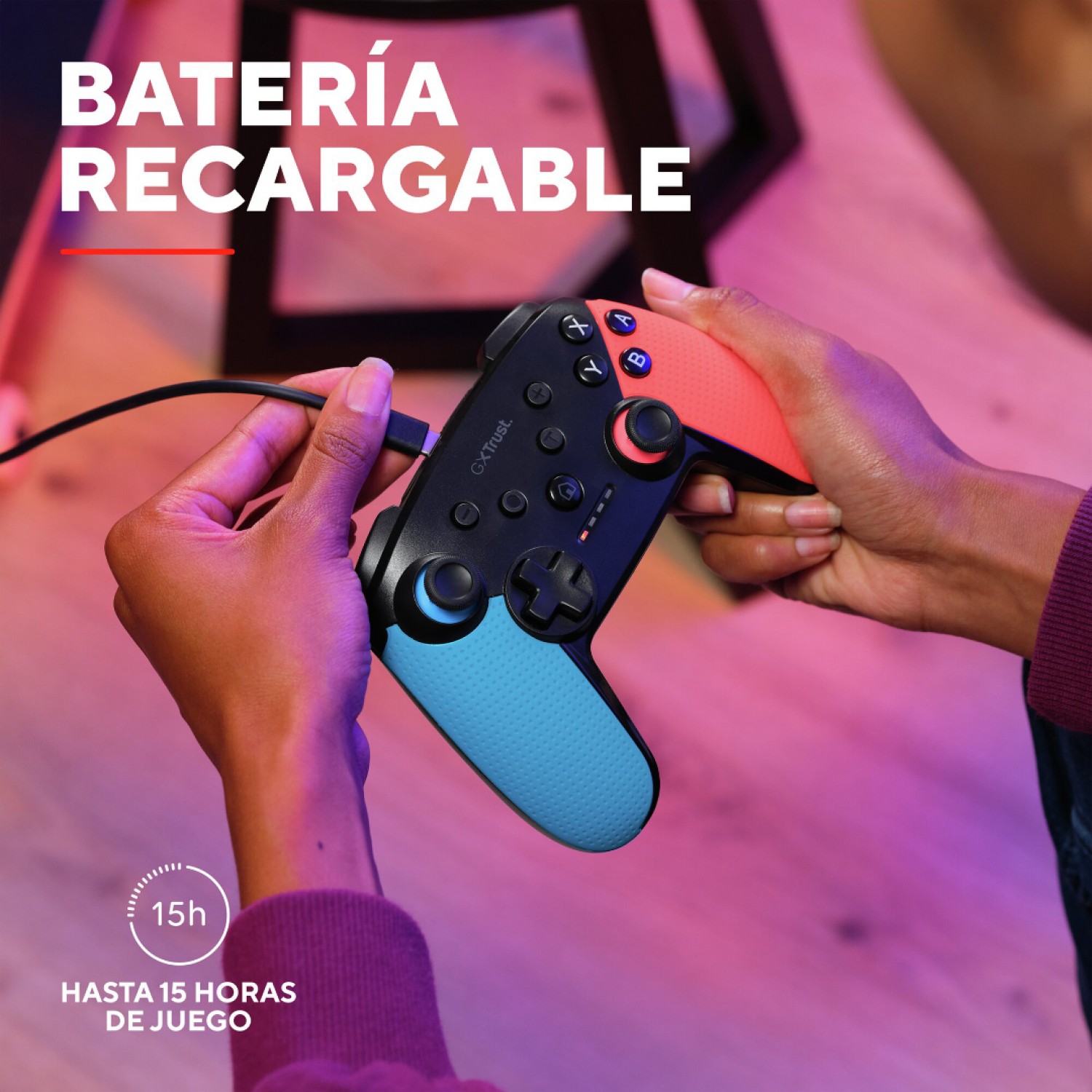 joystick_inalambrico_gxtrust_1246b_muta_para_nintendo_switch_rojo_y_azul - Imagen completa 6