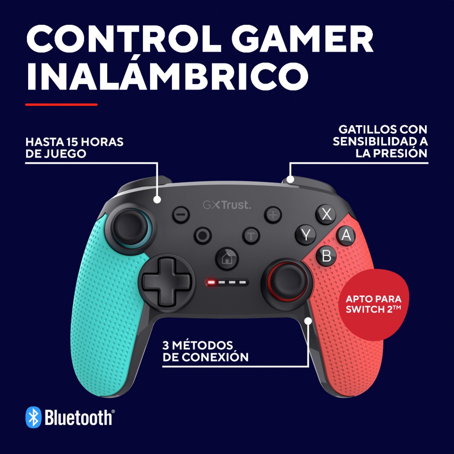 joystick_inalambrico_gxtrust_1246b_muta_para_nintendo_switch_rojo_y_azul - Imagen completa 4