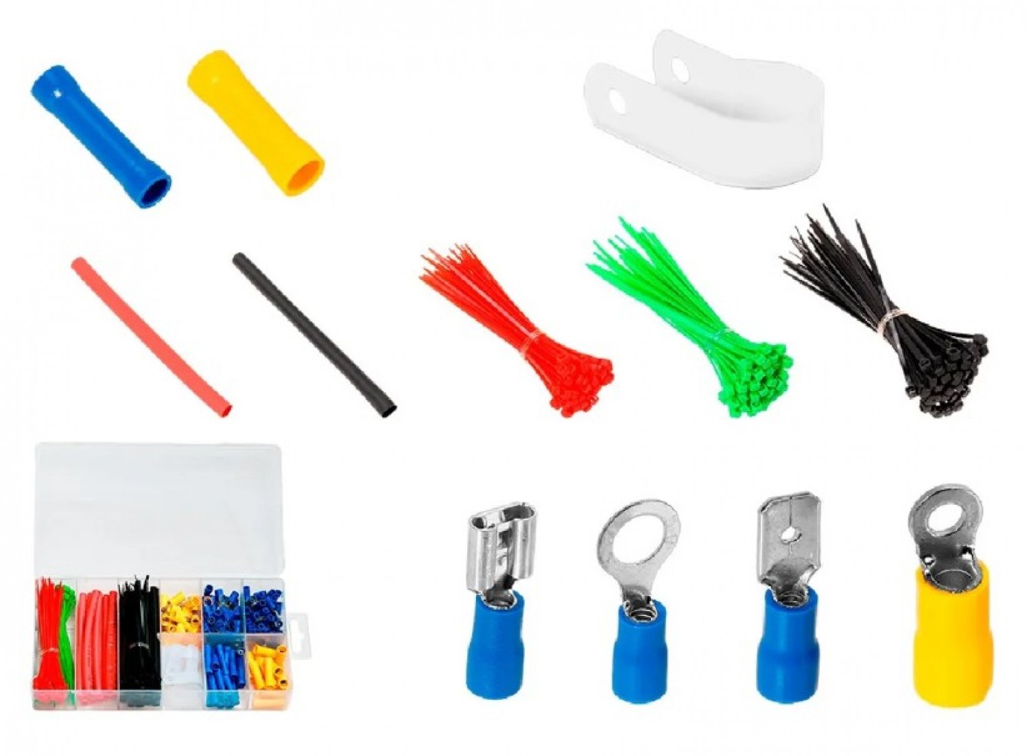 kit_de_terminales_de_308_pieza___pa___pe___pvc___laton___rv5_5_3_5__rv2_5s__rv2_6__bv2__bv5_5__mdd2_250__dd2_250___term__100mm___un__2_4x100mm__clip_r - Imagen completa 1