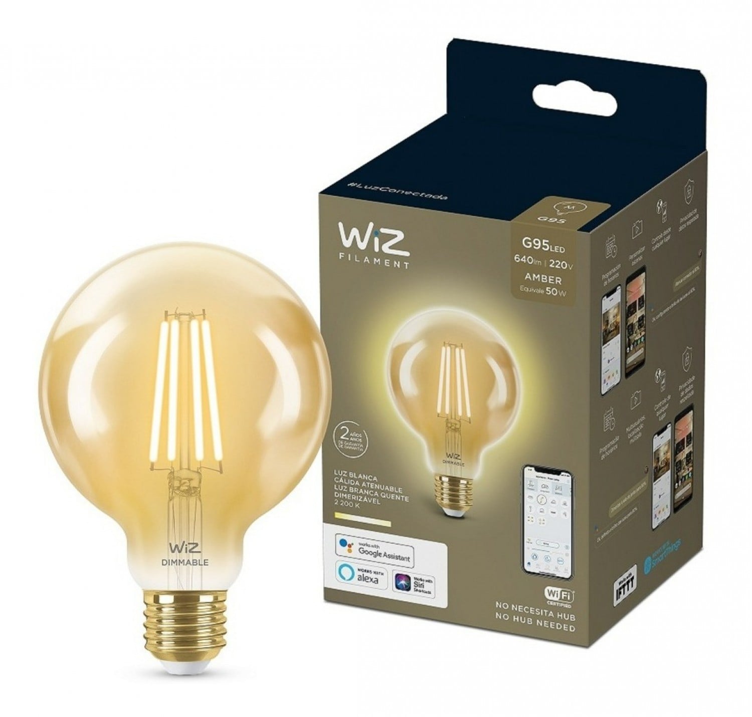 lampara_wiz_led_smart_g95_tw_7w_e27_amber_6_1pf - Imagen completa 1