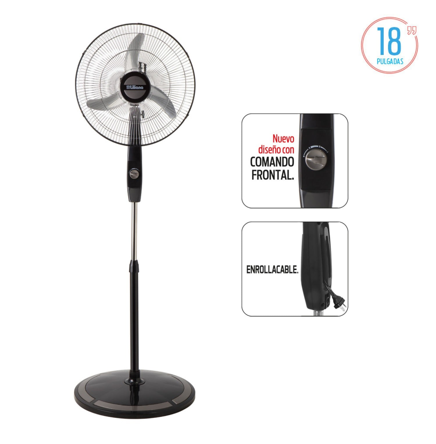 liliana_ventilador_pie_18_parrilla_crom_aspas_metal_vpc18m - Imagen completa 2