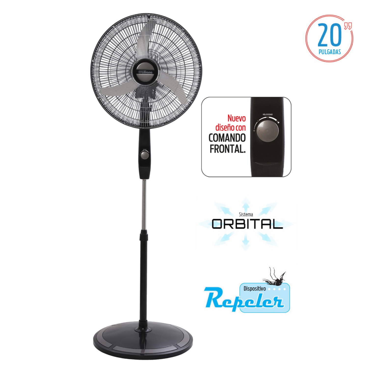 liliana_ventilador_pie_20_parrilla_crom_aspas_metal_vpc20b - Imagen completa 1
