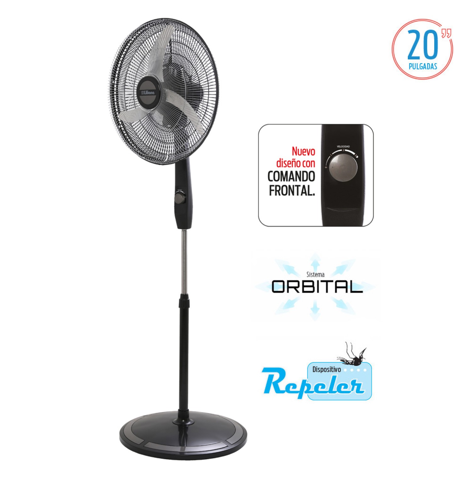 liliana_ventilador_pie_20_parrilla_crom_aspas_metal_vpc20b - Imagen completa 2