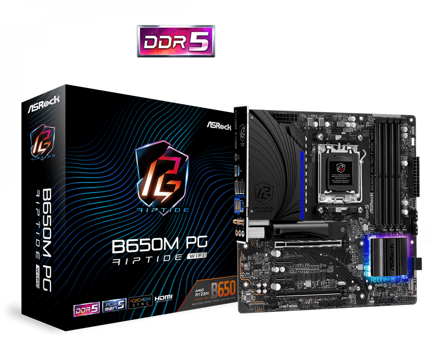 motherboard_asrock_am5_b650m_pg_riptide_wifi - Imagen completa 1