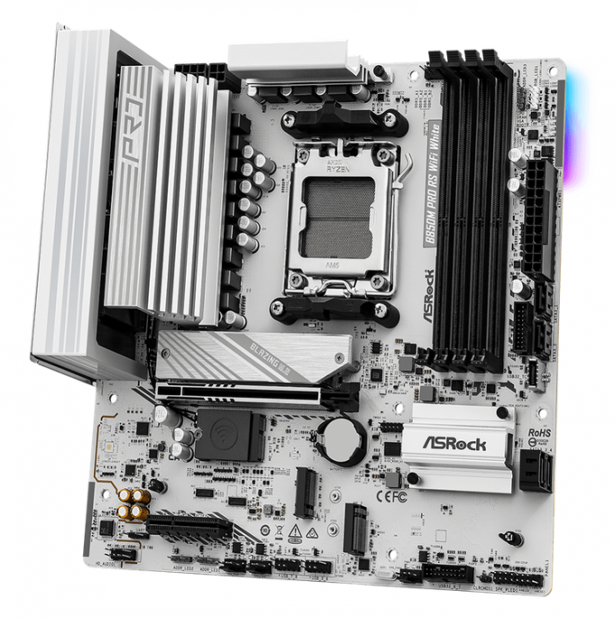 motherboard_asrock_am5_b850m_pro_rs_wifi_white - Imagen 4