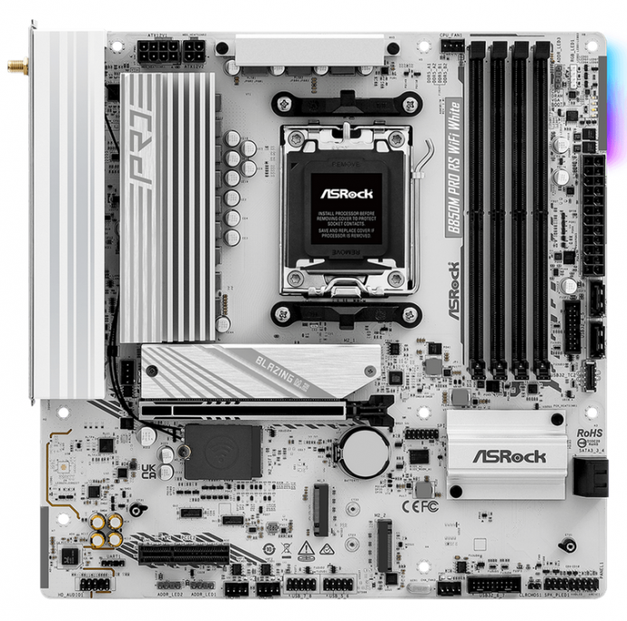 motherboard_asrock_am5_b850m_pro_rs_wifi_white - Imagen 2