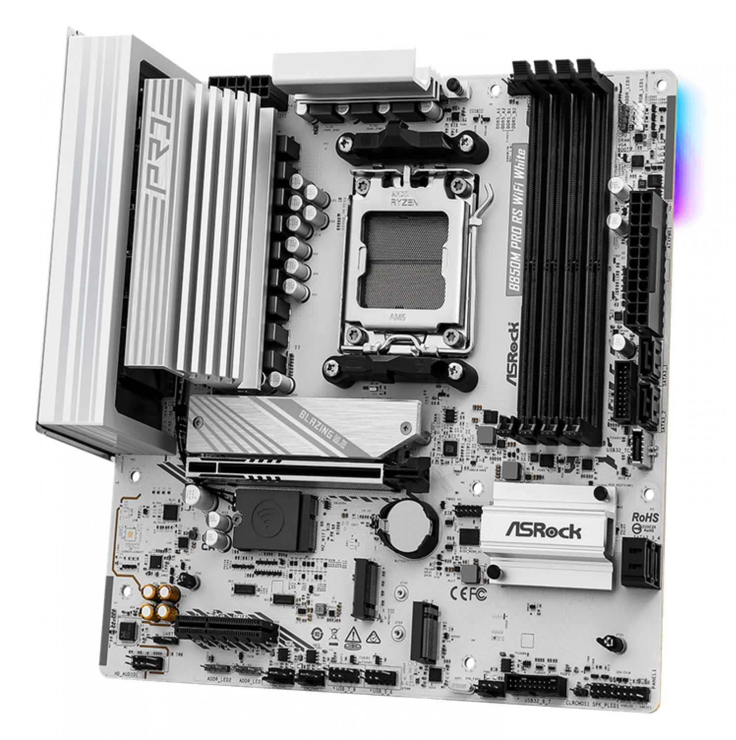 motherboard_asrock_am5_b850m_pro_rs_wifi_white - Imagen completa 4