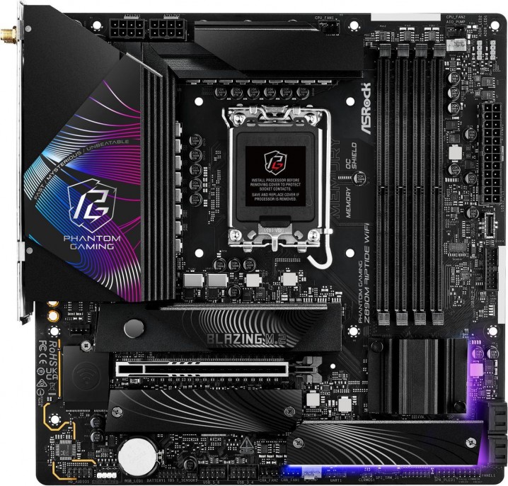 motherboard_asrock_lga1851_z890m_phanthom_gaming_riptide_wifi - Imagen 4
