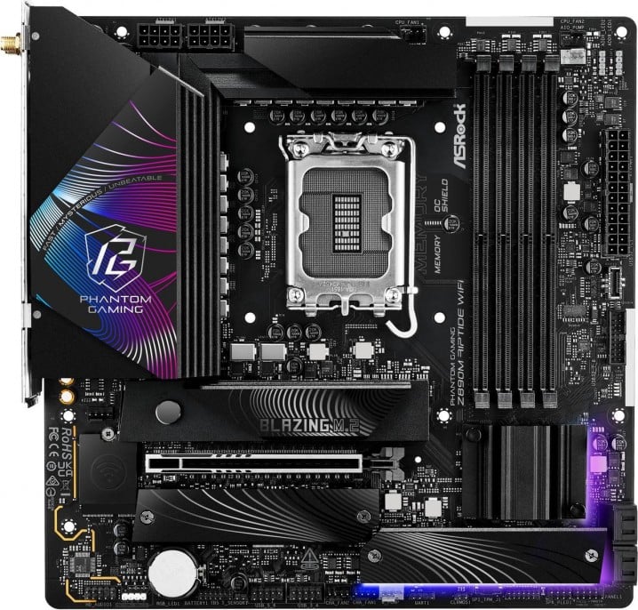 motherboard_asrock_lga1851_z890m_phanthom_gaming_riptide_wifi - Imagen 3