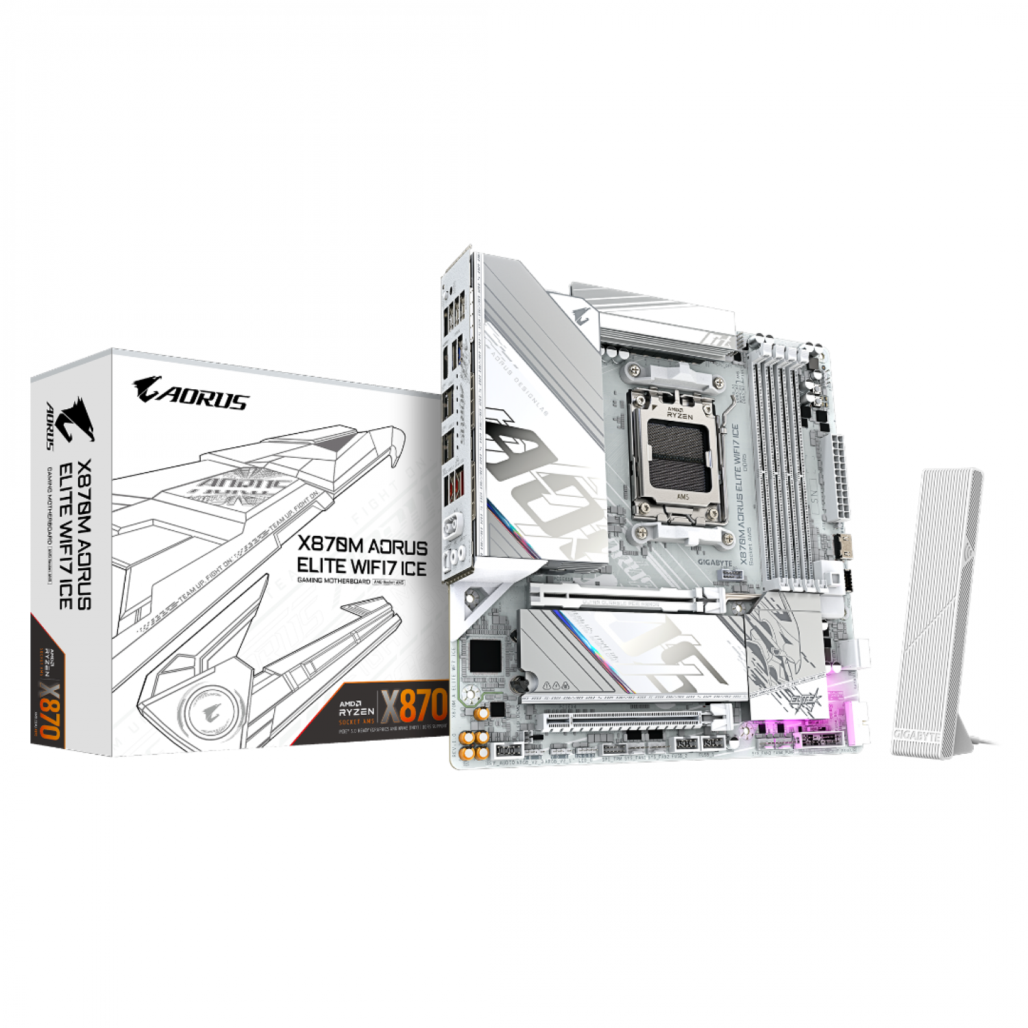 motherboard_gigabyte_am5_x870m_aorus_elite_wf7_ice - Imagen completa 1