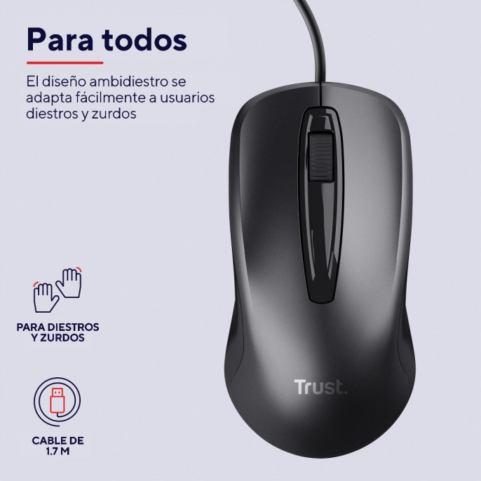mouse_trust_carve_con_cable_usb_para_oficina_negro - Imagen 3