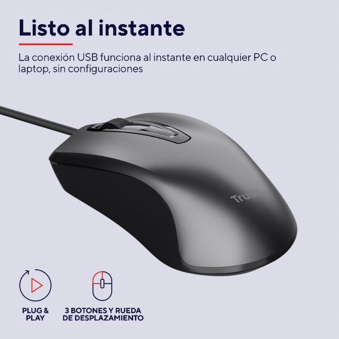 mouse_trust_carve_con_cable_usb_para_oficina_negro - Imagen 2