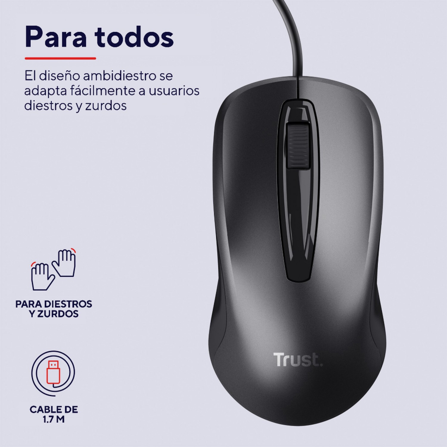 mouse_trust_carve_con_cable_usb_para_oficina_negro - Imagen completa 3