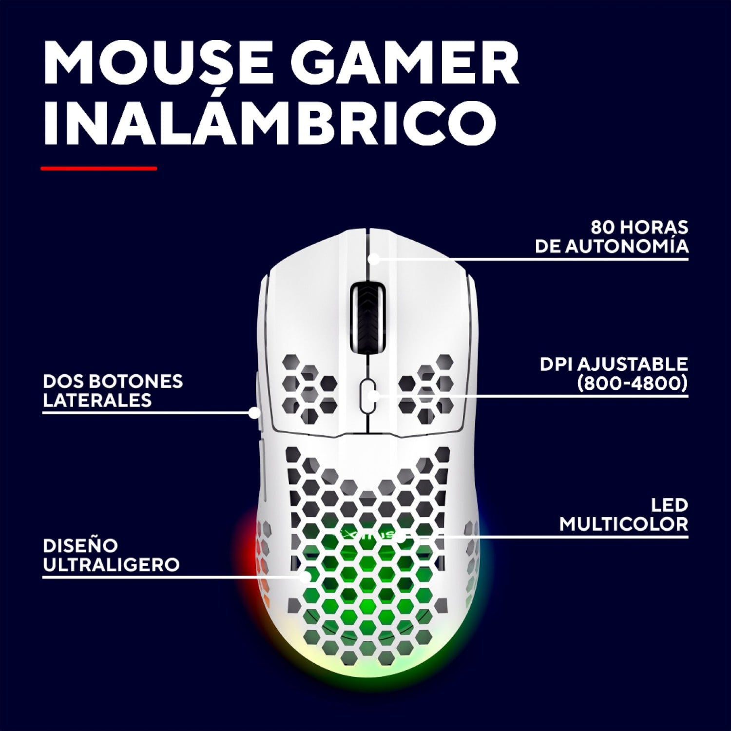 mouse_trust_helox_gaming_wireless_liviano_white_gxt929w - Imagen completa 3