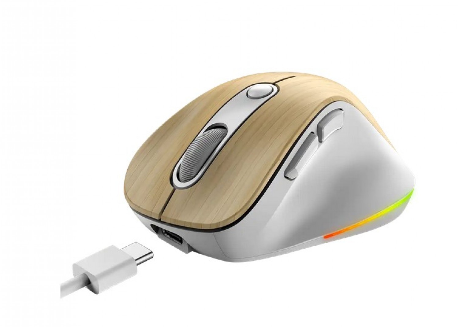 mouse_wireless_mini_genius_ergo_9000s_pro_recargable_pine_wood - Imagen completa 3