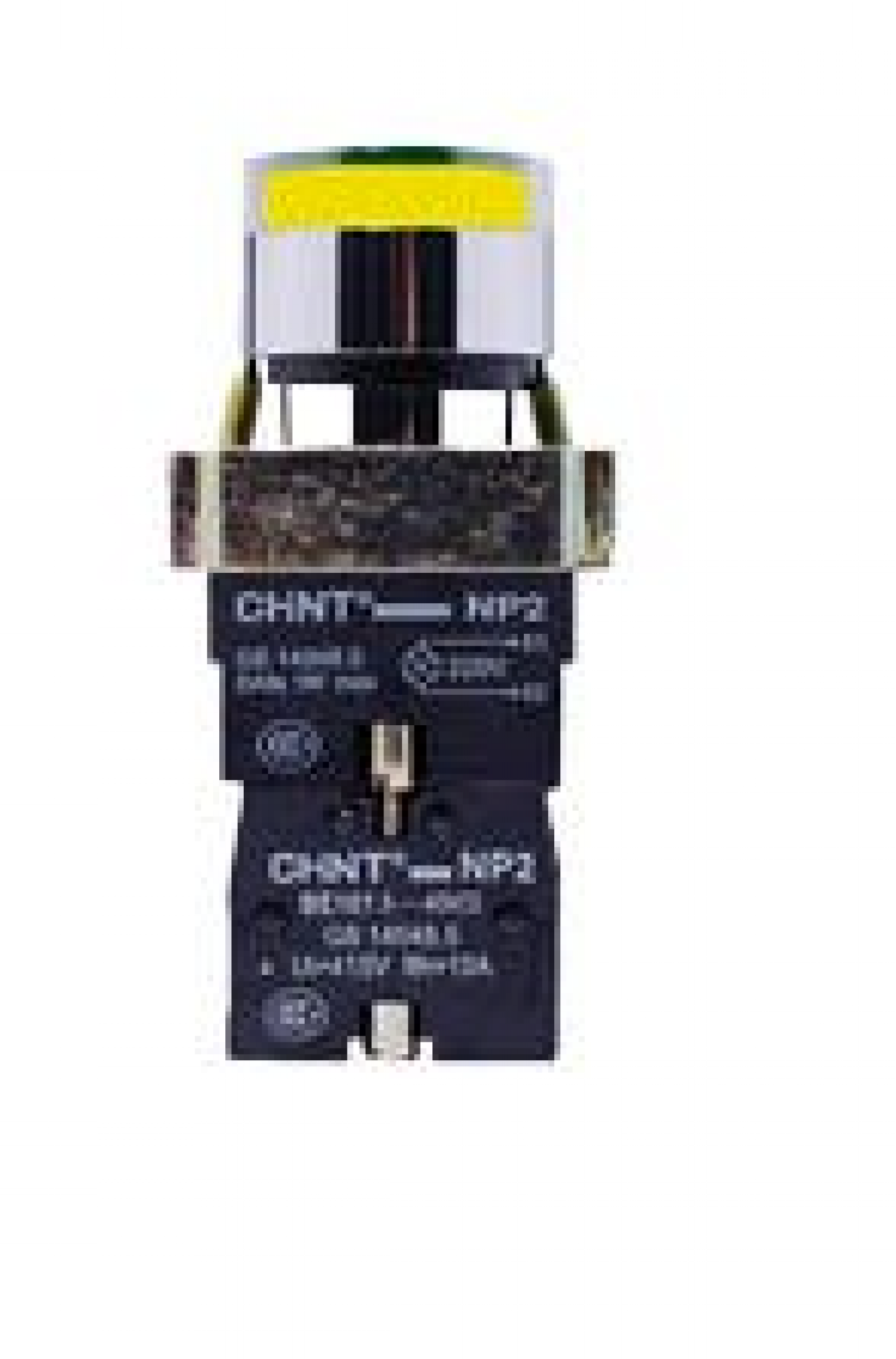 np2_bw3561_24v_led_amarillo_pulsador_luminoso_de_cuerpo_metalico_de_22_mm_amarillo_con_led_24v_y_contacto_na - Imagen completa 1