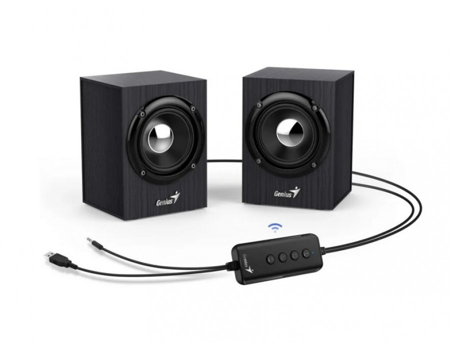 parlante_bluetooth_genius_sp_hf385bt_madera_black_gray - Imagen 2