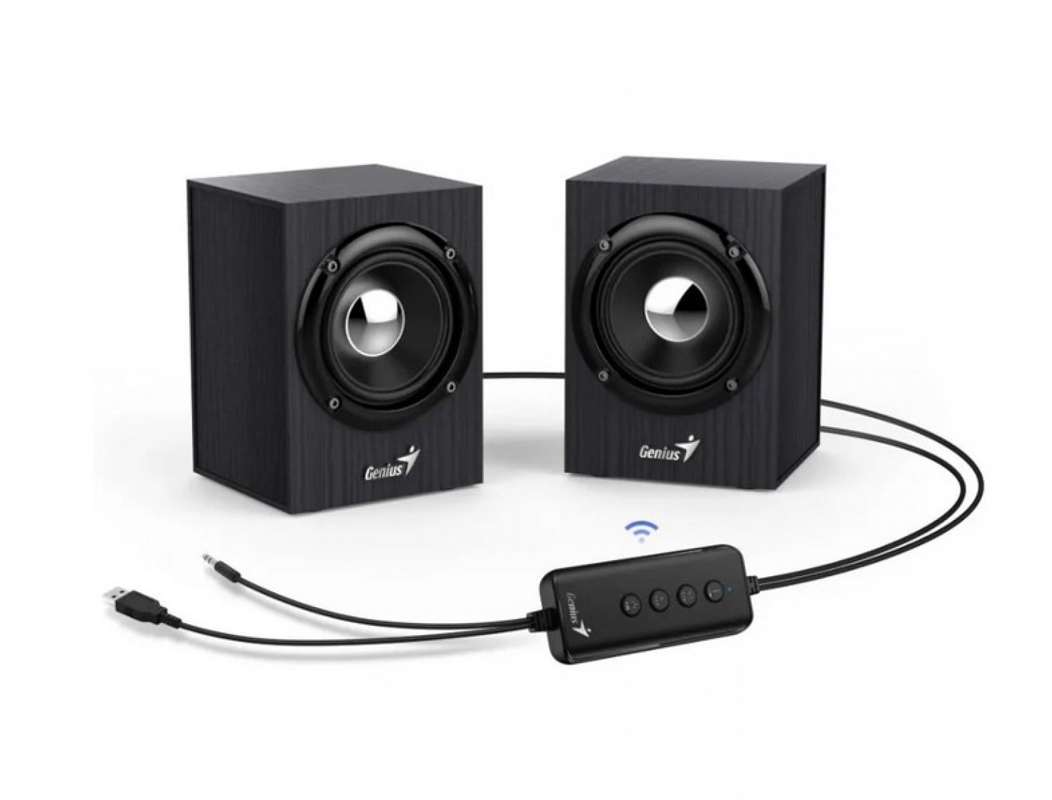parlante_bluetooth_genius_sp_hf385bt_madera_black_gray - Imagen completa 2
