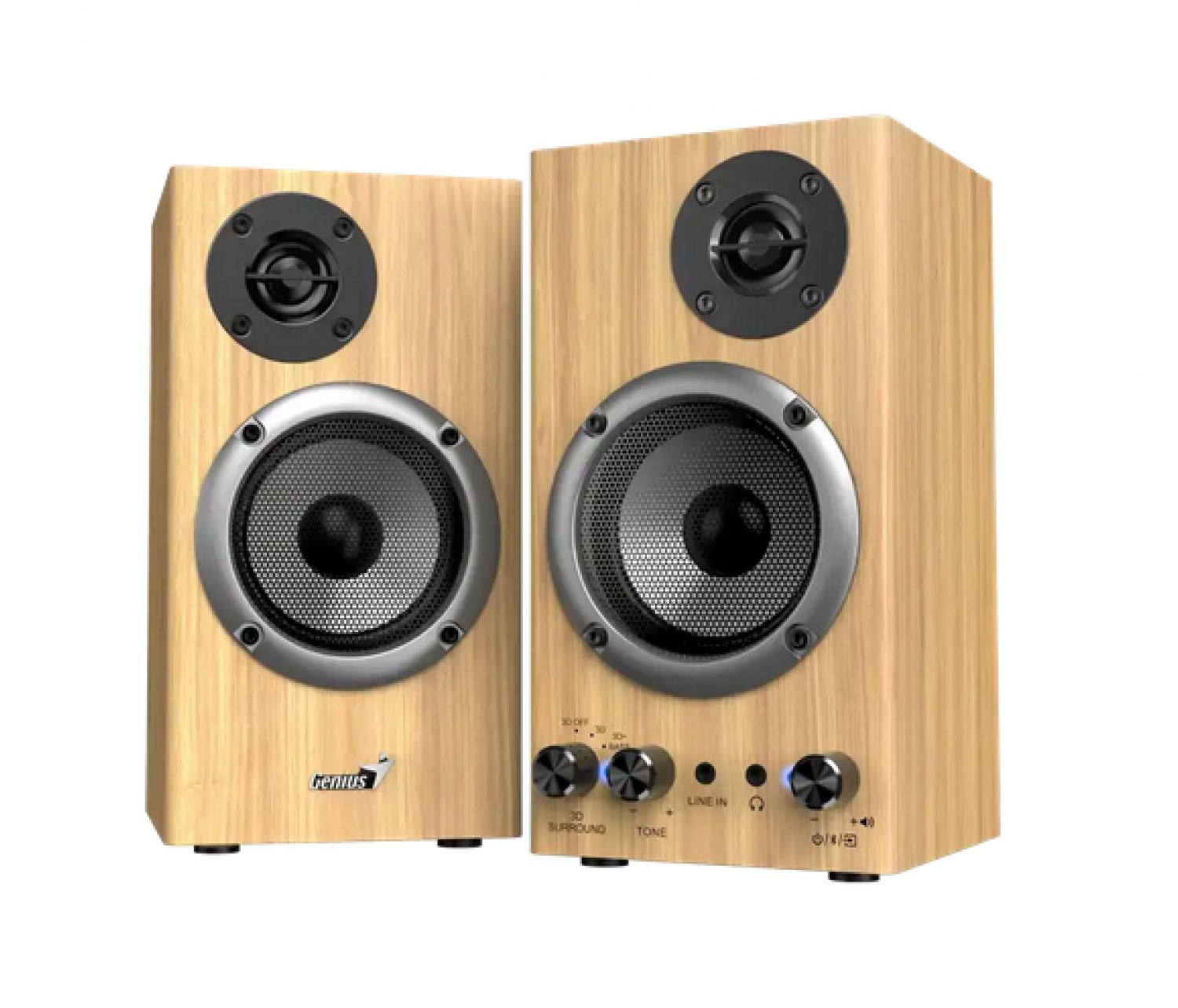 parlante_bluetooth_genius_sp_hf520bt_pine_wood - Imagen completa 1