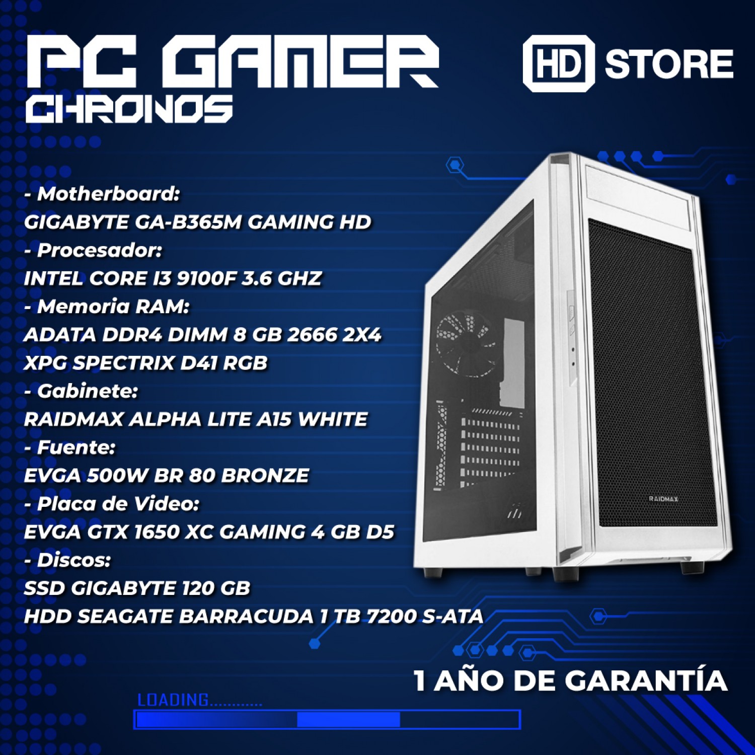 pc_gamer_chronos_intel_core_i3_9100f_8gb_ddr4_ssd_120gb_hd_1tb_gtx1650_4gb_b365m_win10 - Imagen completa 1