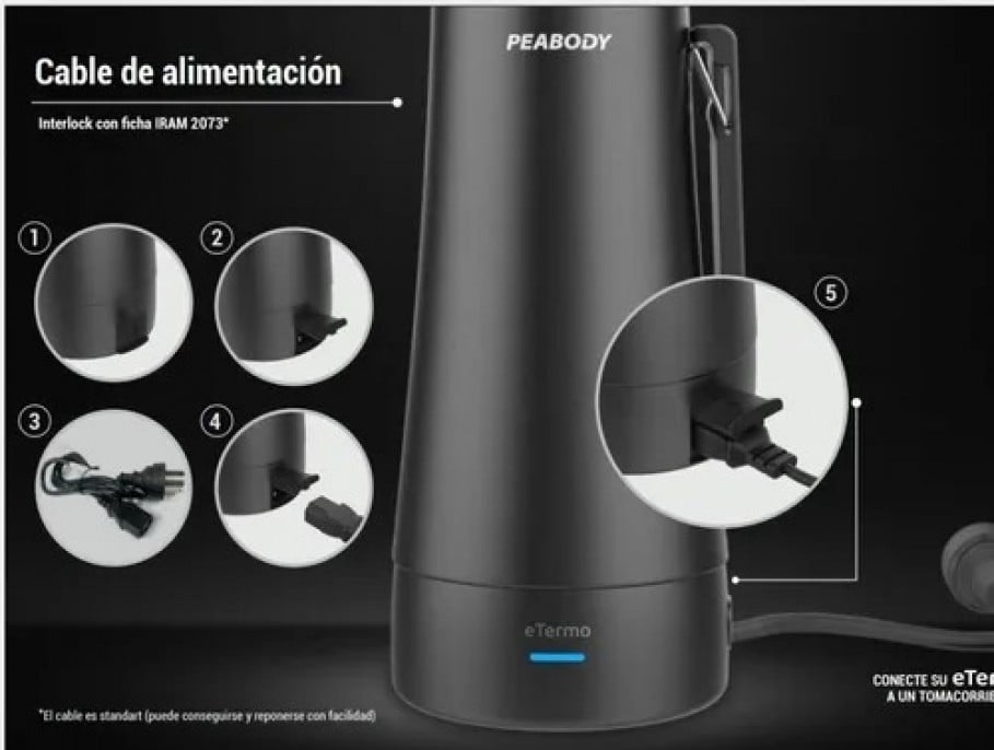 peabody_termo_electrico_negro_et1000n - Imagen 2