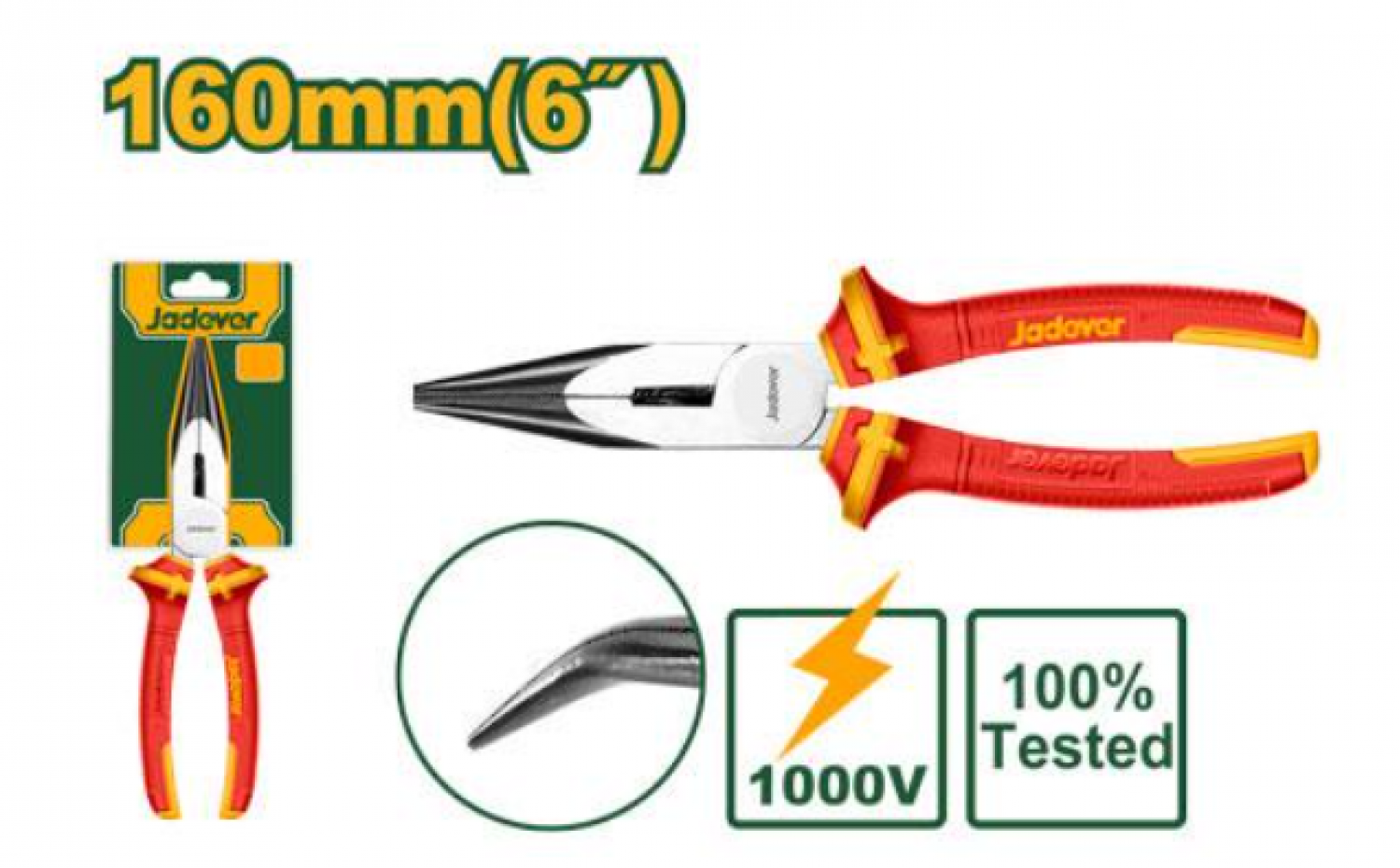 pinza_aislada_de_punta_curva__160mm_6_max_tension_1000v_mango_aislado - Imagen completa 1