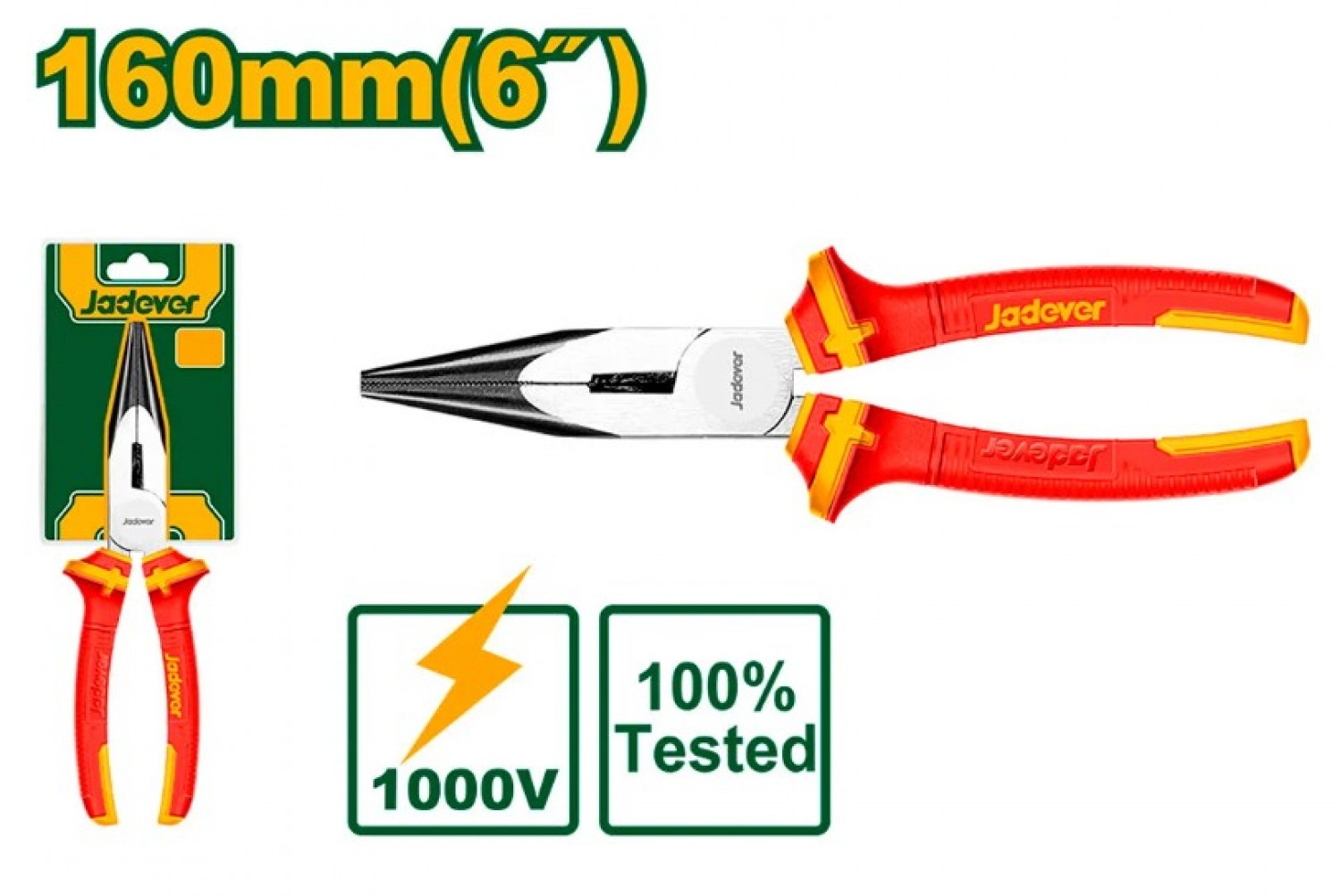 pinza_aislada_de_punta_larga__160mm_6_max_tension_1000v_mango_aislado - Imagen completa 1