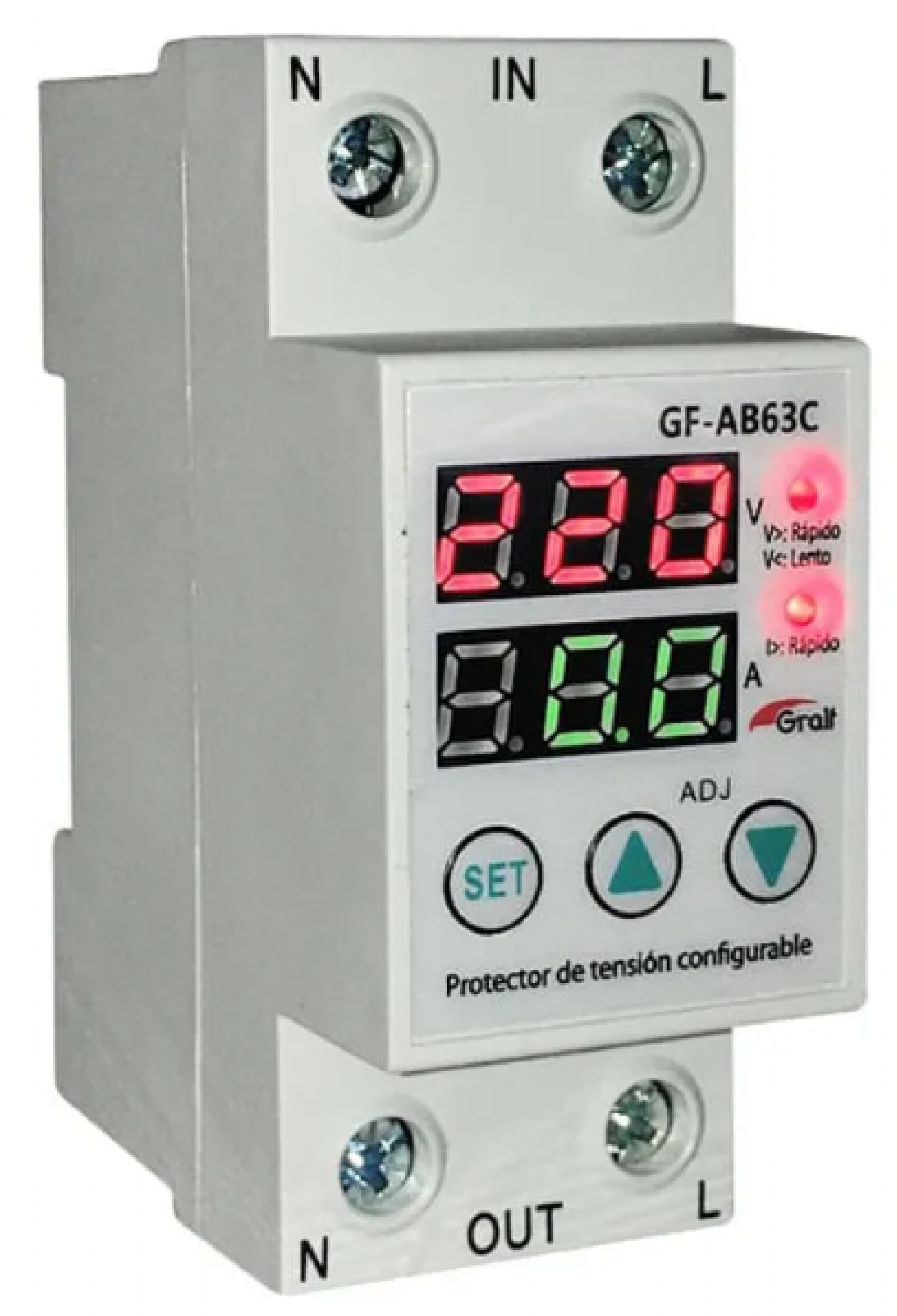 protector_de_tension_con_volt_y_amper_config_63a_gf_ab63c_gralf - Imagen completa 1