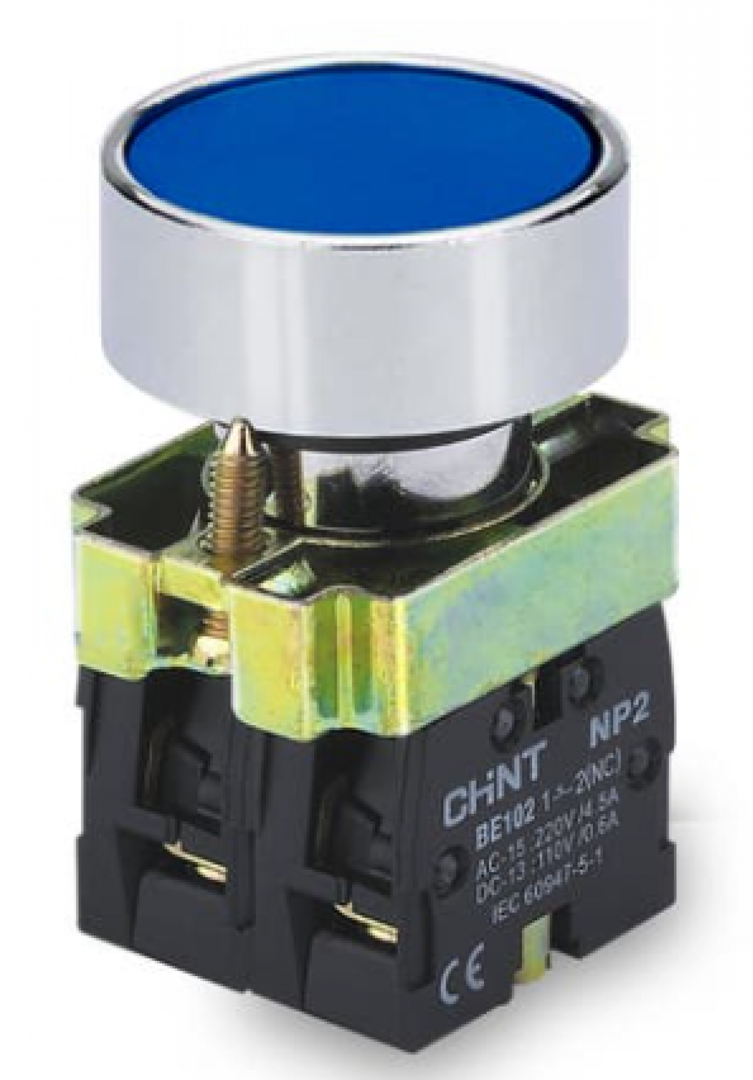 pulsador_de_cuerpo_metalico_de_22_mm_azul_con_contacto_na - Imagen completa 1