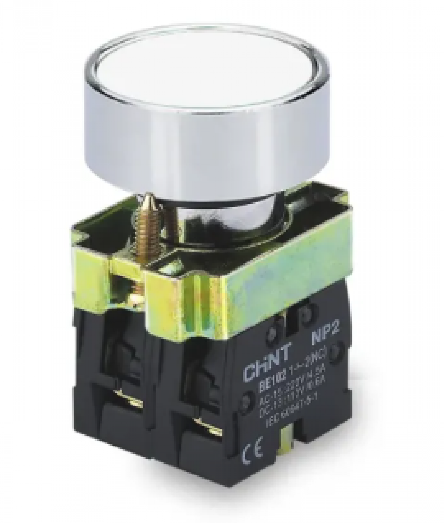 pulsador_de_cuerpo_metalico_de_22_mm_blanco_con_contacto_na - Imagen completa 1