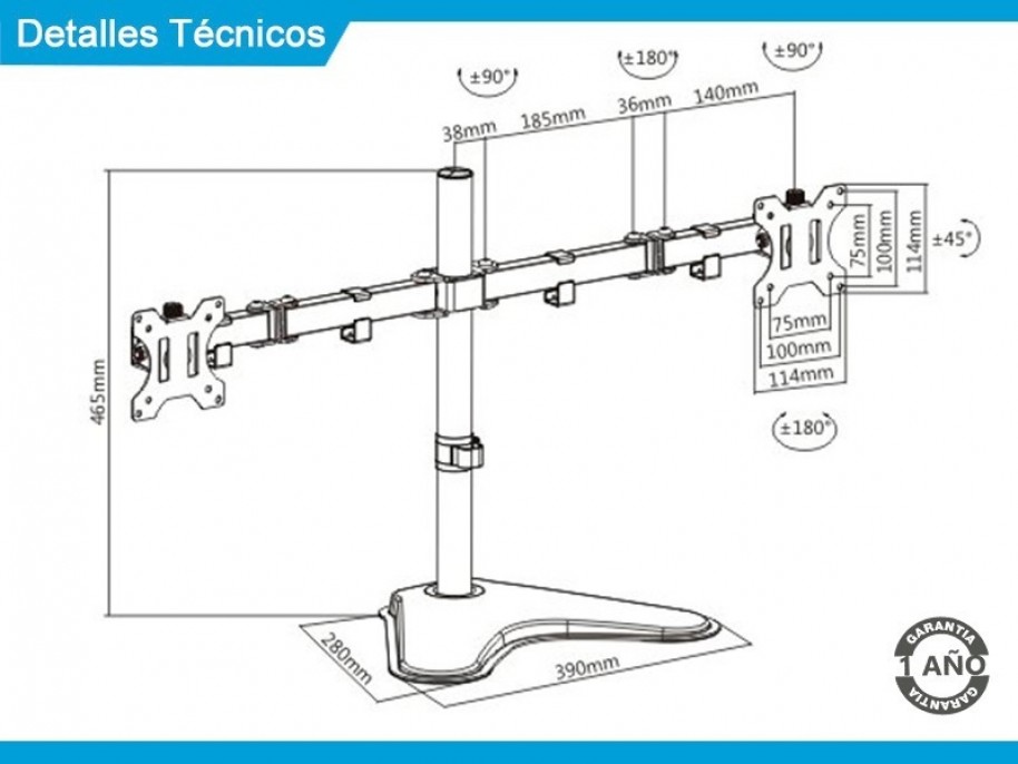 soporte_intelaid_de_escritorio_doble_monitor_con_base_13_32_max_8kg_it_db88vd - Imagen 5