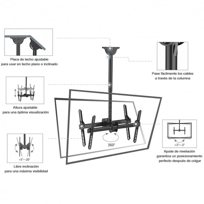 soporte_intelaid_tv_doble_telescopico_de_techo_it_cbs42d - Imagen 2