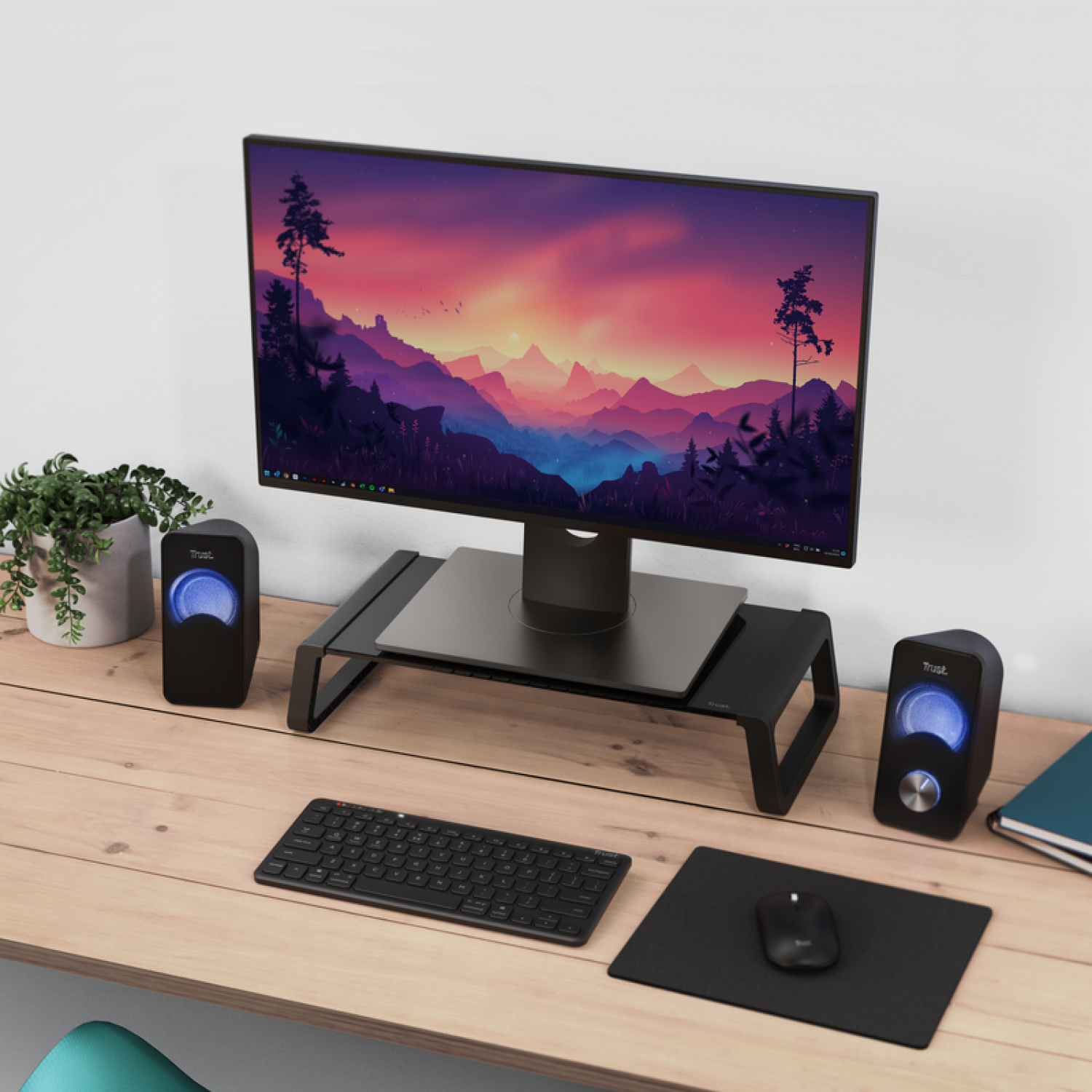 soporte_trust_monta_monitor_vidrio_stand_black - Imagen completa 3