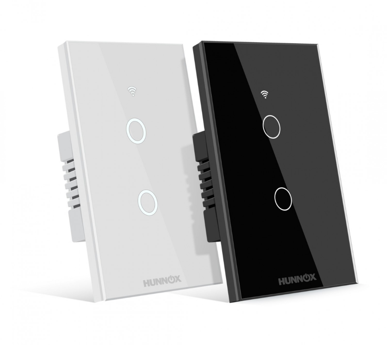 tecla_hunnox_smart_tactil_2_canales_negro - Imagen completa 1