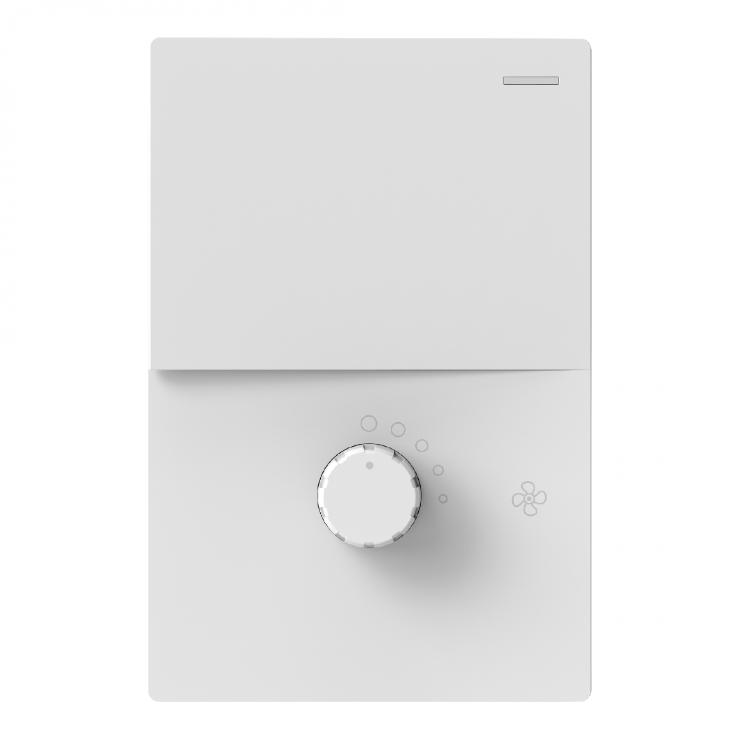 tecla_y_dimmer_para_ventilador_milan_blanco_macroled__1_canal__ac_250v__10a_max__1_dimmer__bastidor_metalico - Imagen completa 1