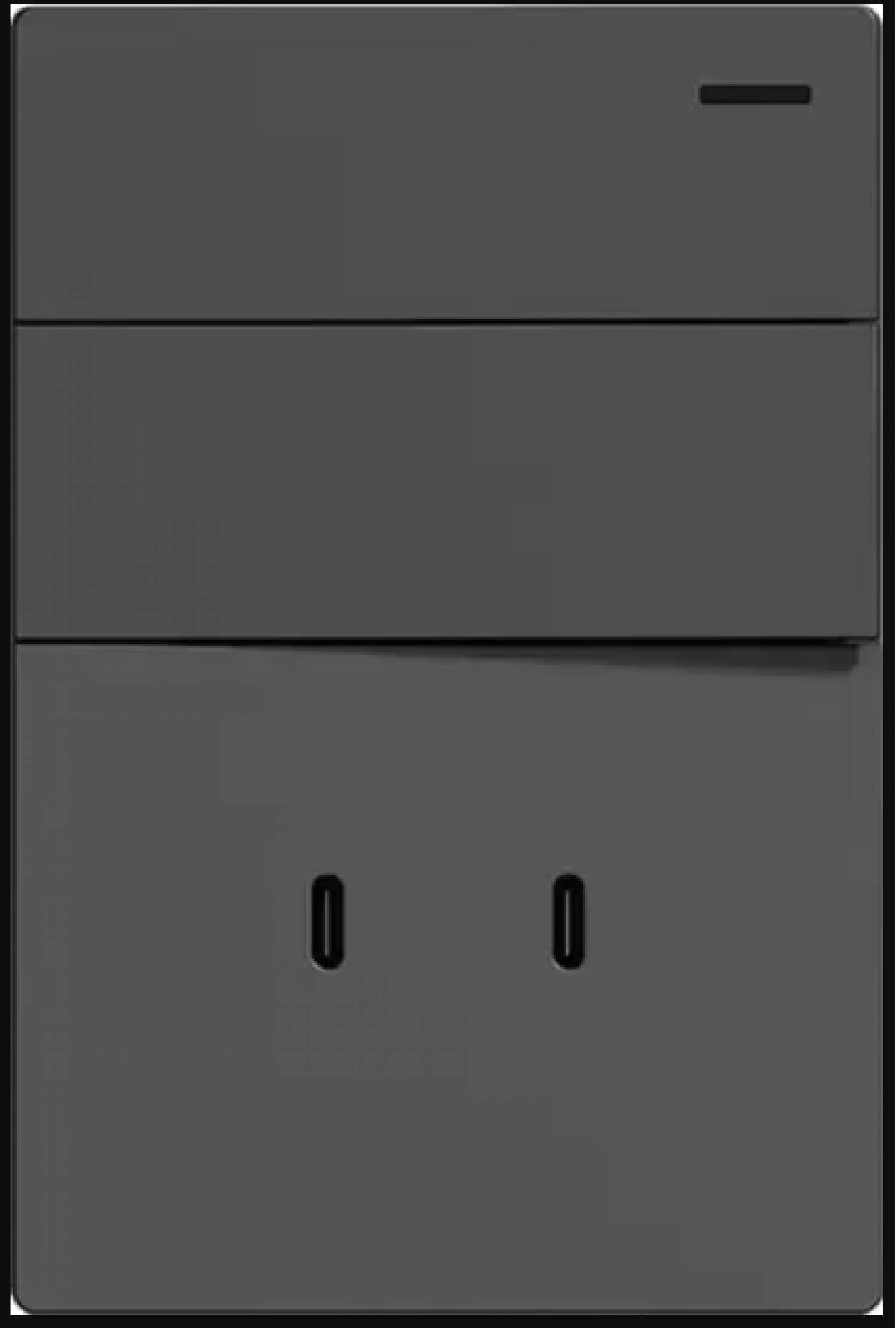 tecla_y_doble_usb_c_milan_gris_macroled__2_canales__ac_250v__10a_max__bastidor_metalico - Imagen completa 1