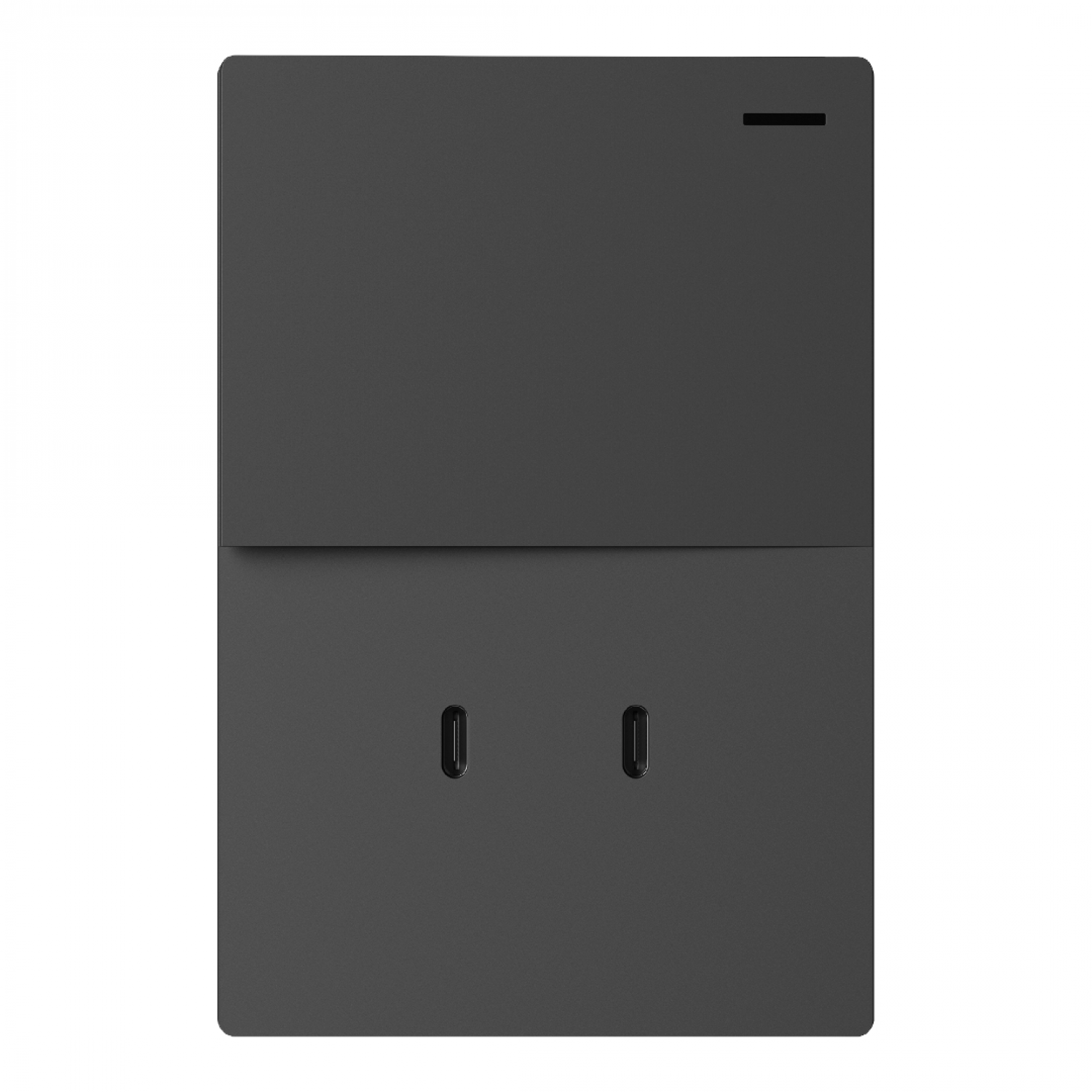 tecla_y_usb_c_milan_gris_macroled__1_canal__2_vias__ac_250v__10a_max__2_usb_c_de_30w__bastidor_metalico - Imagen completa 1