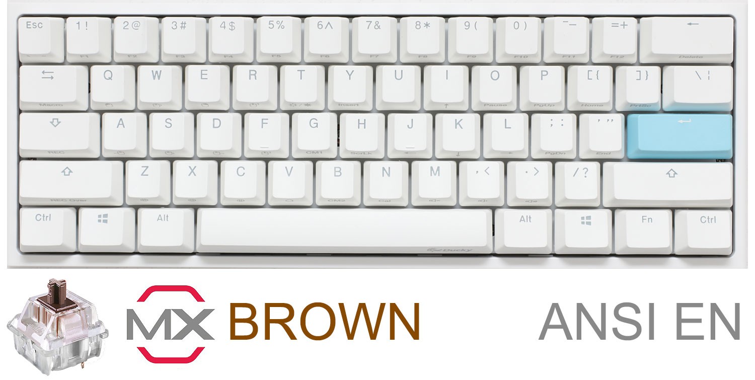 teclado_gamer_ducky_one_2_mini_pure_white_rgb_cherry_brown_rgb_double_shot_pbt_mecanico - Imagen completa 19
