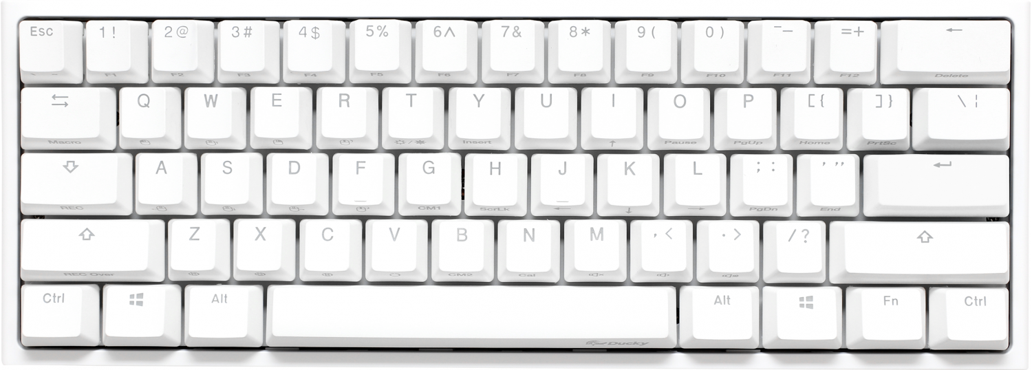 teclado_gamer_ducky_one_2_mini_pure_white_rgb_version_gaming_cherry_mx_red_double_shot_pbt_mecanico - Imagen completa 1