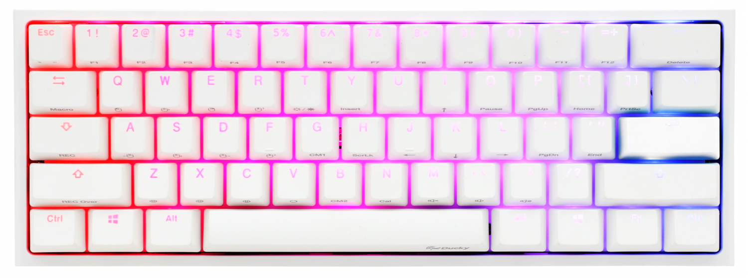 teclado_gamer_ducky_one_2_mini_pure_white_rgb_version_gaming_cherry_mx_red_double_shot_pbt_mecanico - Imagen completa 2
